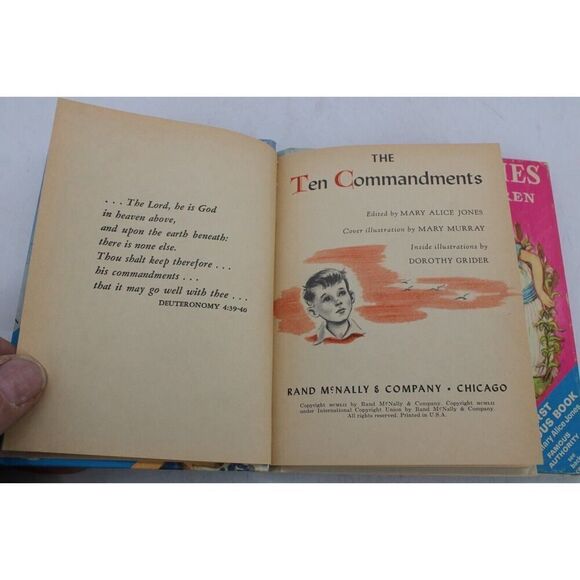 Vintage Rand McNally Bible Stories For Little Children & The Ten Commandments... - Picture 5 of 11